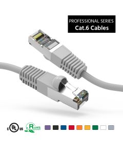 3Ft Cat6 Shielded (SSTP) Ethernet Network Booted Cable Gray