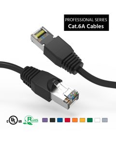 1Ft Cat6A Shielded (SSTP) Ethernet Network Booted Cable Black