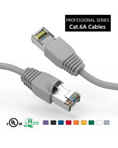2Ft Cat6A Shielded (SSTP) Ethernet Network Booted Cable Gray