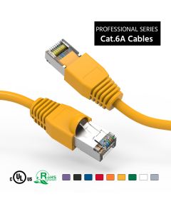 35Ft Cat6A Shielded (SSTP) Ethernet Network Booted Cable Yellow