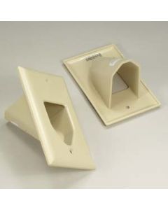 1-Gang Recessed Low Voltage Cable Plate, Ivory