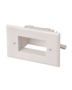 Easy Mount Recessed Low Voltage Cable Plate, White