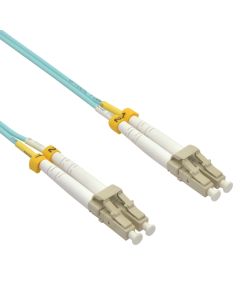 5m LC/UPC-LC/UPC OM3 Multimode Duplex OFNR 2.0mm Aqua Fiber Optic Patch Cable