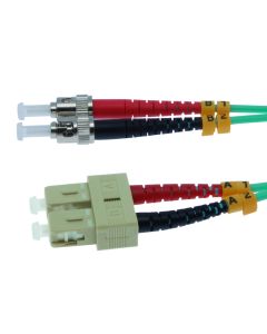 2m SC/UPC ST/UPC OM3 Multimode Duplex Aqua Fiber Optic Patch Cable