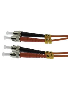 1m ST/UPC-ST/UPC OM1 Multimode Duplex OFNR 2.0mm Fiber Optic Patch Cable