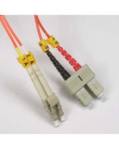 15m LC/UPC-SC/UPC OM2 Multimode Duplex OFNR Fiber Optic Patch Cable