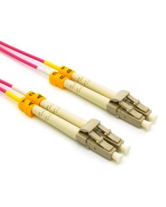 12m LC/UPC-LC/UPC OM4 Multimode Duplex Erika Violet Fiber Optic Patch Cable