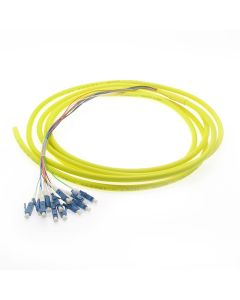 3m 12-Fiber LC/UPC Singlemode Pigtail Yellow