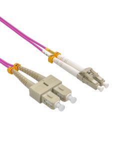 15m LC/UPC SC/UPC OM4 Multimoide Duplex Erika Violet Fiber Optic Patch Cable