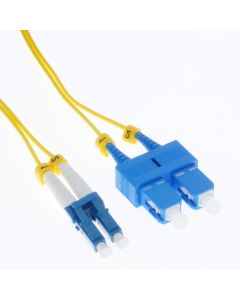 2m LC/UPC-SC/UPC Singlemode Duplex 1.6mm Slim Fiber Optic Patch Cable with Short Boot