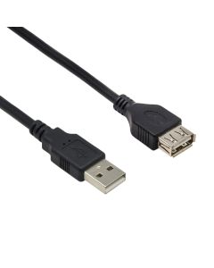 3Ft A-Male to A-Female USB2.0 Extension Cable Black