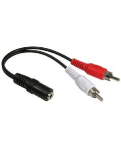 6 inch 3.5mm Stereo Jack to 2xRCA Male Cable