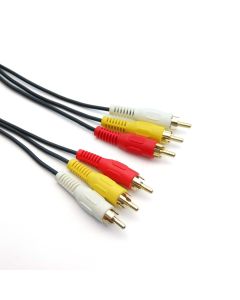 12Ft RCA M/Mx3 Audio/Video Cable Gold Plated