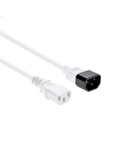 6Ft Power Extension Cord C13 to C14 White, SVT 18/3