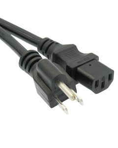 6Ft Computer Power Cord 5-15P to C-13 Black / SJT 14/3
