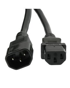 3Ft Power Extension Cord C13 to C14 Black /SJT 14/3
