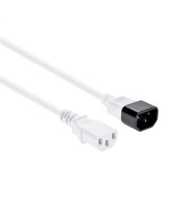 3Ft Power Extension Cord C13 to C14 White/SJT 14/3