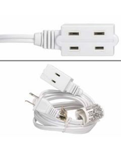 15Ft 3-Outlet Power Extension Cord White 16AWG/2
