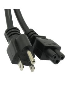 3Ft 3-Prong Notebook Power Cord Black, SJT 18/3