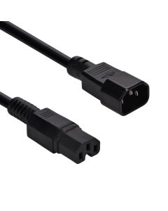 3Ft Power Cord C14 to C15 Black/ SJT 14/3