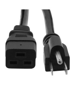 3Ft Power Cord 5-15 to C19 Black/ SJT 14/3