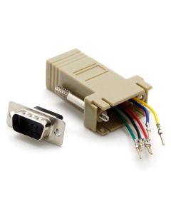 DB9-Male to RJ11/12 (6 wire) Modular Adapter Ivory