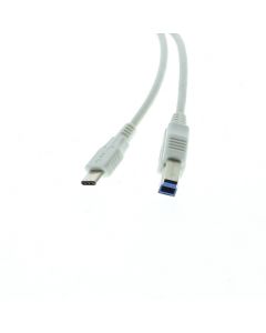 3ft. USB 3.1 Gen1 Type-C to Type-B Male USB Cable White