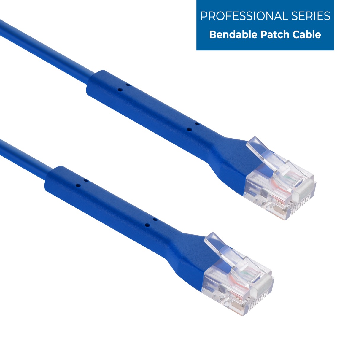 0.75Ft Cat6A UTP Bendable Slim Ethernet Network Cable 28AWG Blue