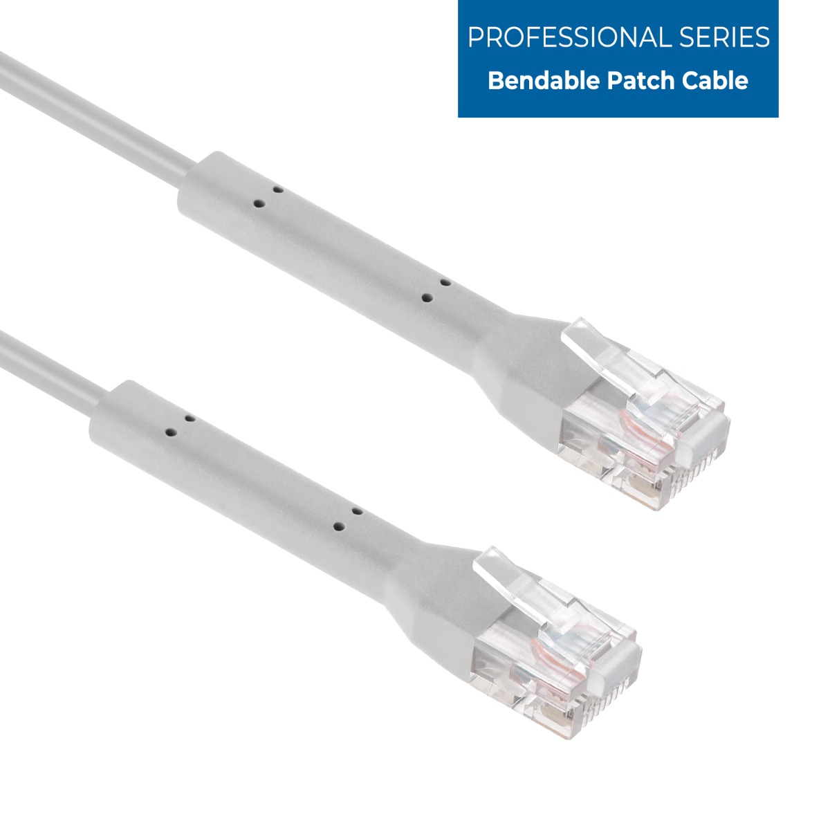 0.75Ft Cat6A UTP Bendable Slim Ethernet Network Cable 28AWG Gray