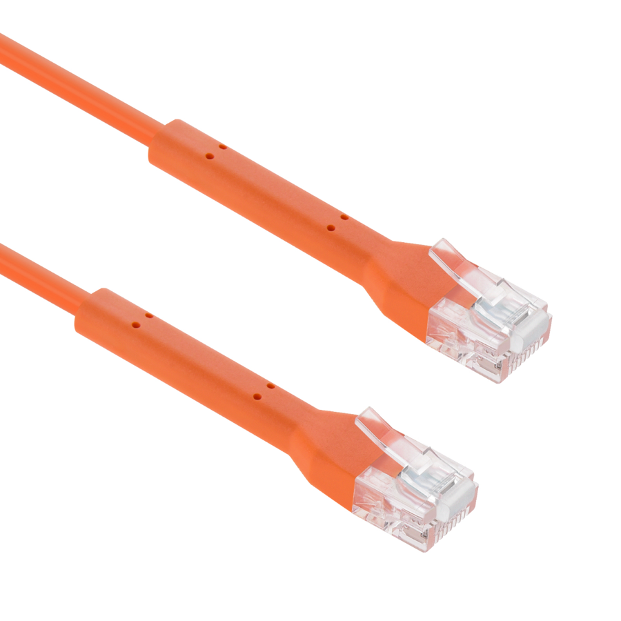 0.5Ft Cat6A UTP Bendable Slim Ethernet Network Cable 28AWG Orange