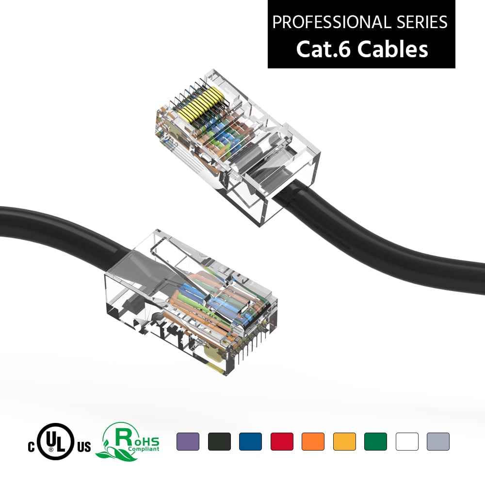 0.5Ft Cat6 UTP Ethernet Network Non Booted Cable Black