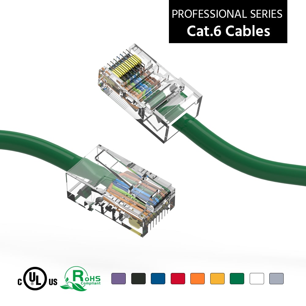 0.5Ft Cat6 UTP Ethernet Network Non Booted Cable Green