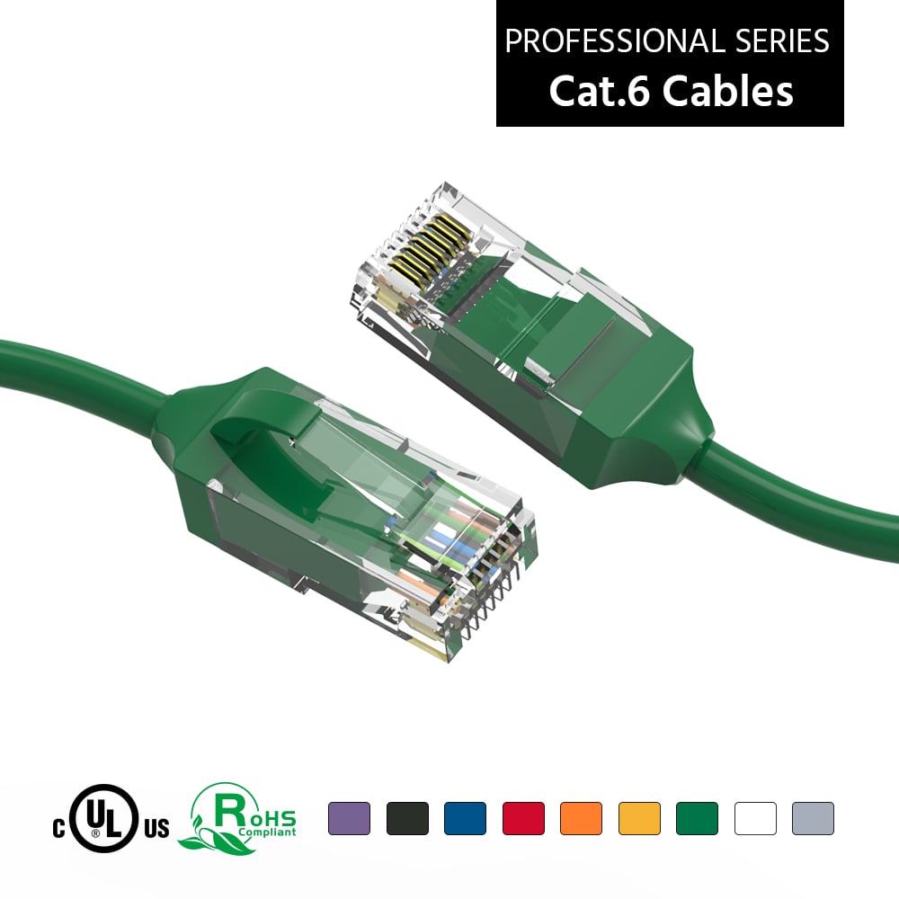 0.5Ft Cat.6 28AWG Slim Ethernet Network Cable Green