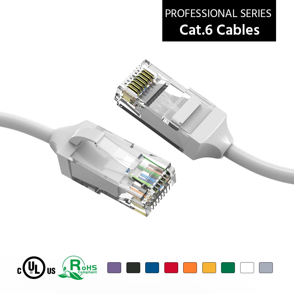 0.5Ft Cat.6 28AWG Slim Ethernet Network Cable White