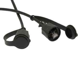 200Ft Cat.6 FTP Industrial Outdoor Patch Cable w/Dust Cap Black