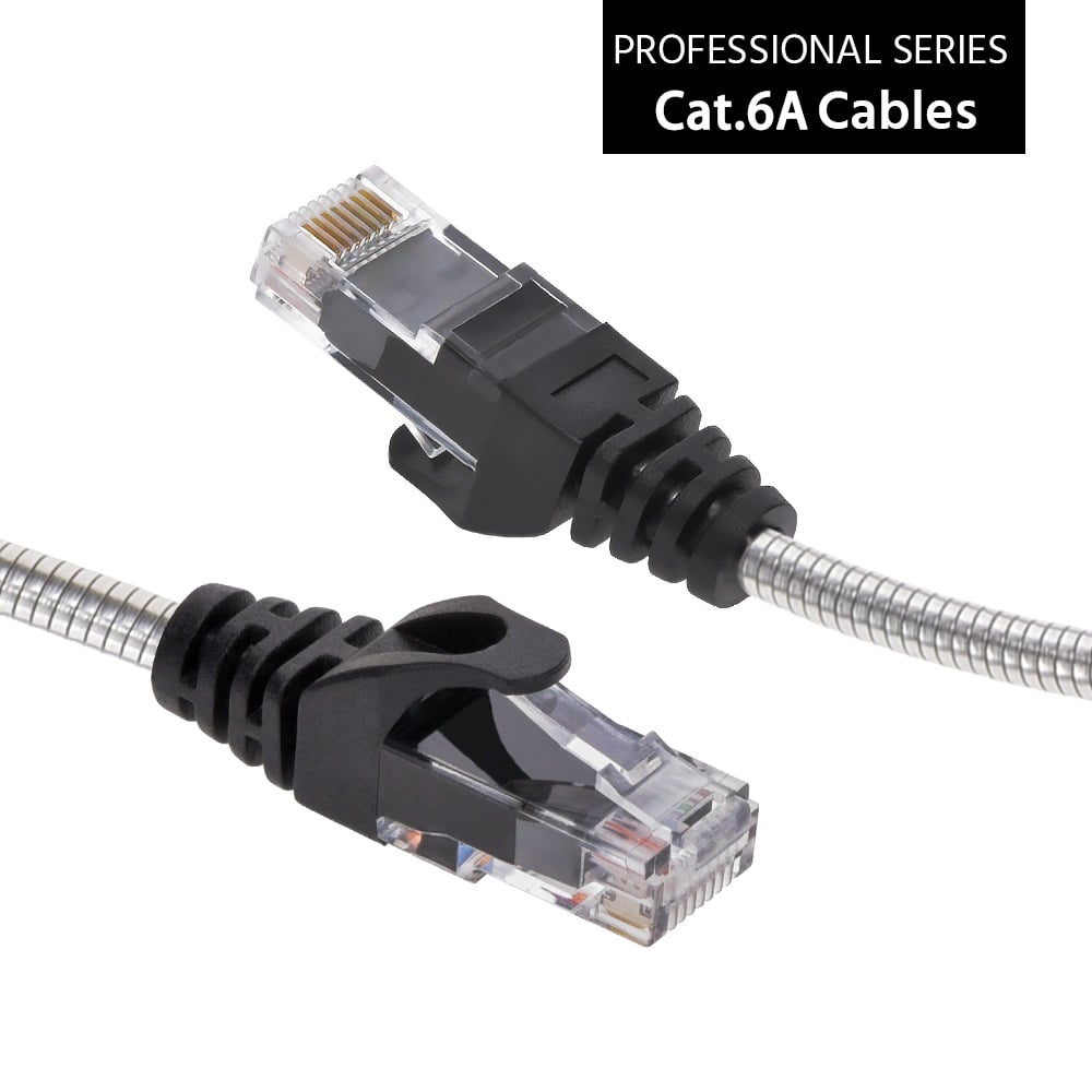 5FT CAT.6A Patch Cable Armored Anti-Rodent Slim 28AWG