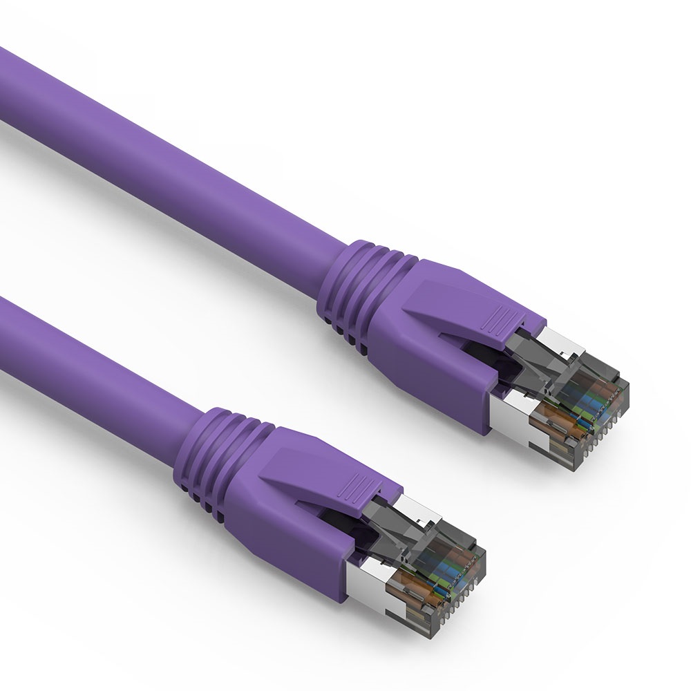 0.5Ft Cat.8 S/FTP Ethernet Network Cable Purple 24AWG