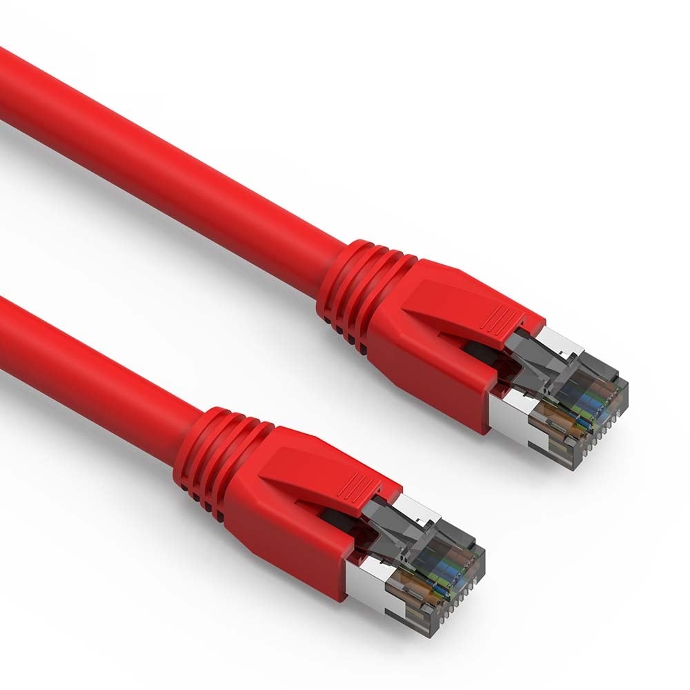 0.5Ft Cat.8 S/FTP Ethernet Network Cable Red 24AWG