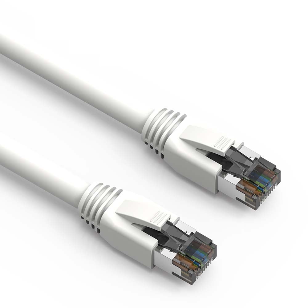 0.5Ft Cat.8 S/FTP Ethernet Network Cable White 24AWG