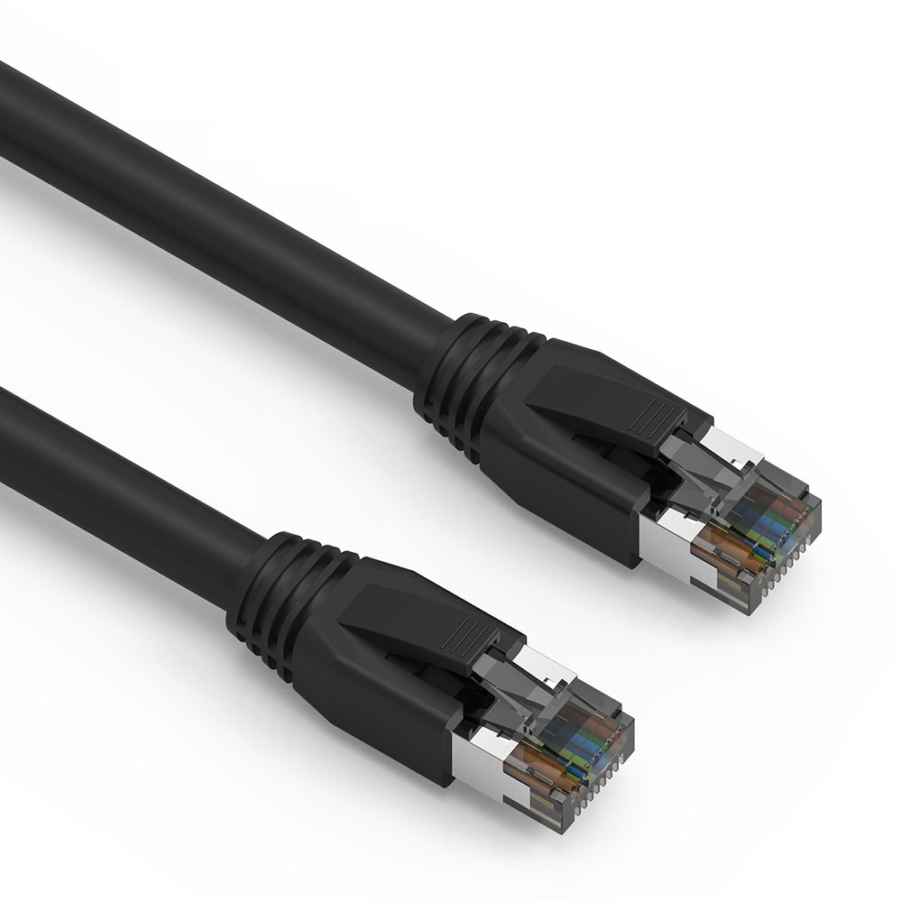 1Ft Cat.8 S/FTP Ethernet Network Cable Black 24AWG
