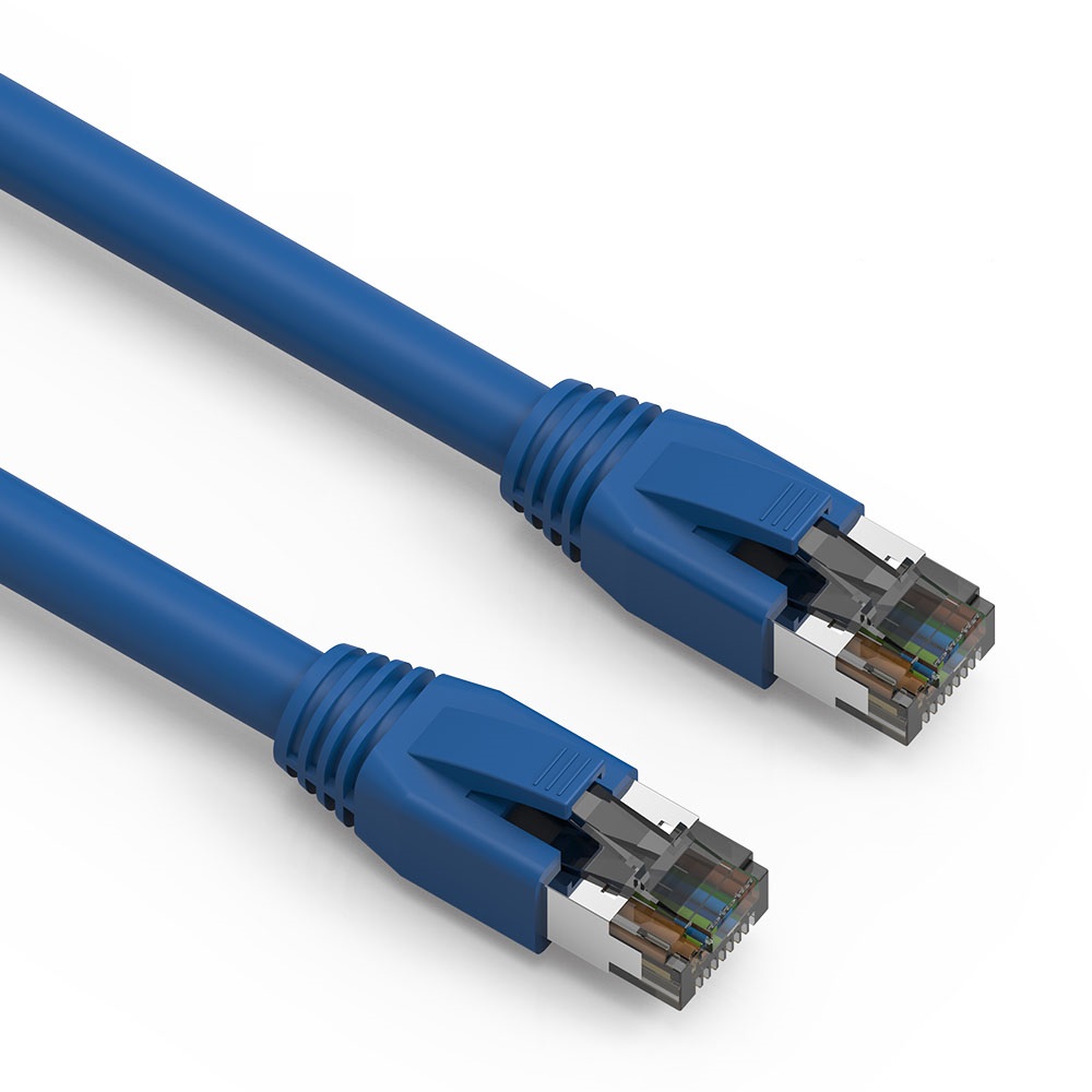 1Ft Cat.8 S/FTP Ethernet Network Cable Blue 24AWG