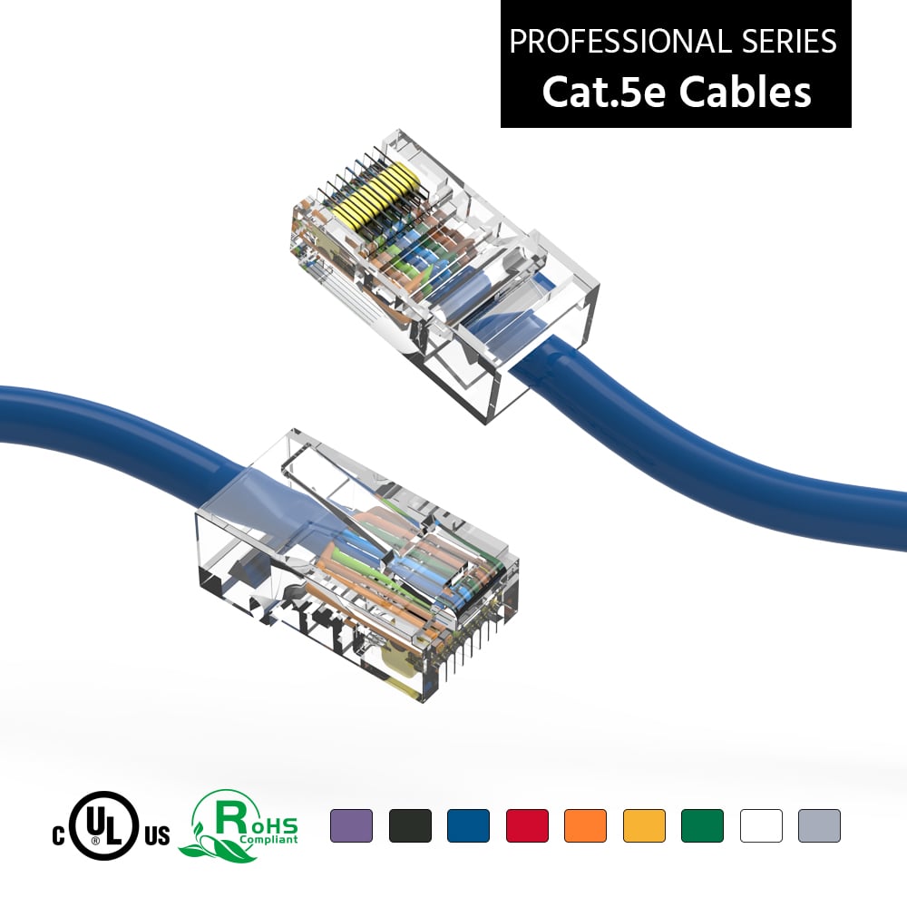 75Ft Cat5E UTP Ethernet Network Non Booted Cable Blue