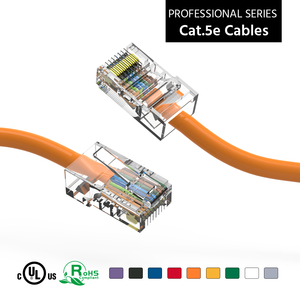 75Ft Cat5E UTP Ethernet Network Non Booted Cable Orange