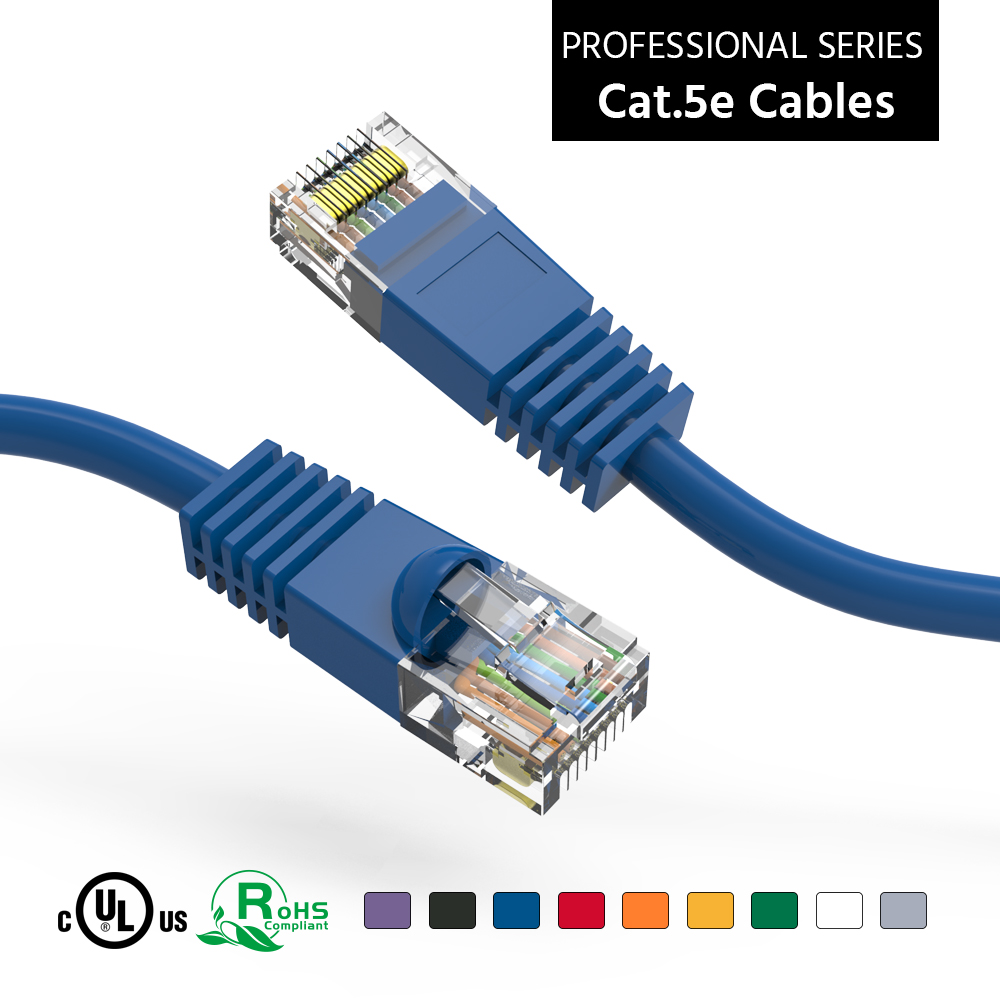 4Ft Cat5E UTP Ethernet Network Booted Cable Blue