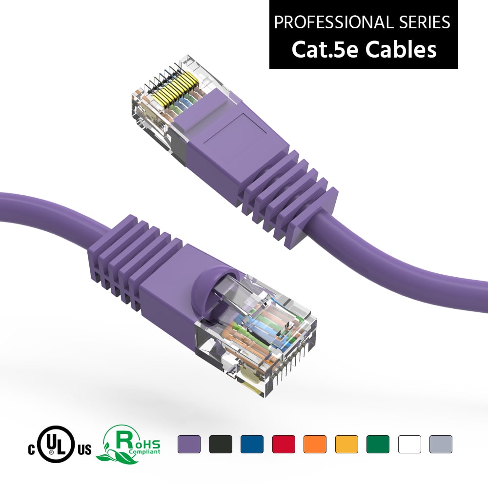 4Ft Cat5E UTP Ethernet Network Booted Cable Purple