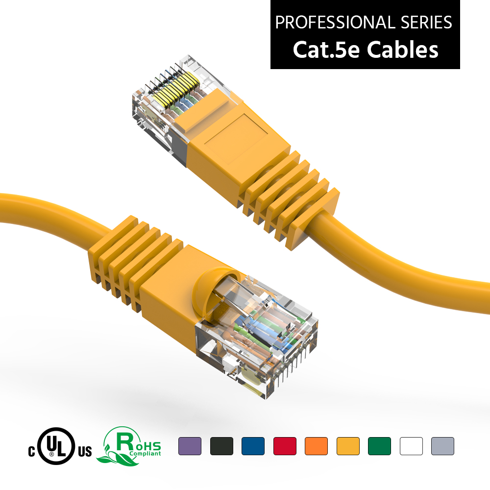 4Ft Cat5E UTP Ethernet Network Booted Cable Yellow