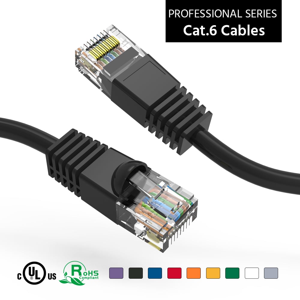 4Ft Cat6 UTP Ethernet Network Booted Cable Black