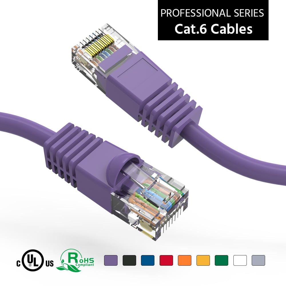 4Ft Cat6 UTP Ethernet Network Booted Cable Purple