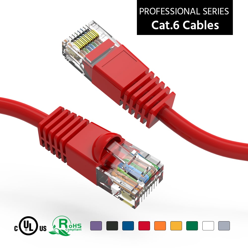 4Ft Cat6 UTP Ethernet Network Booted Cable Red