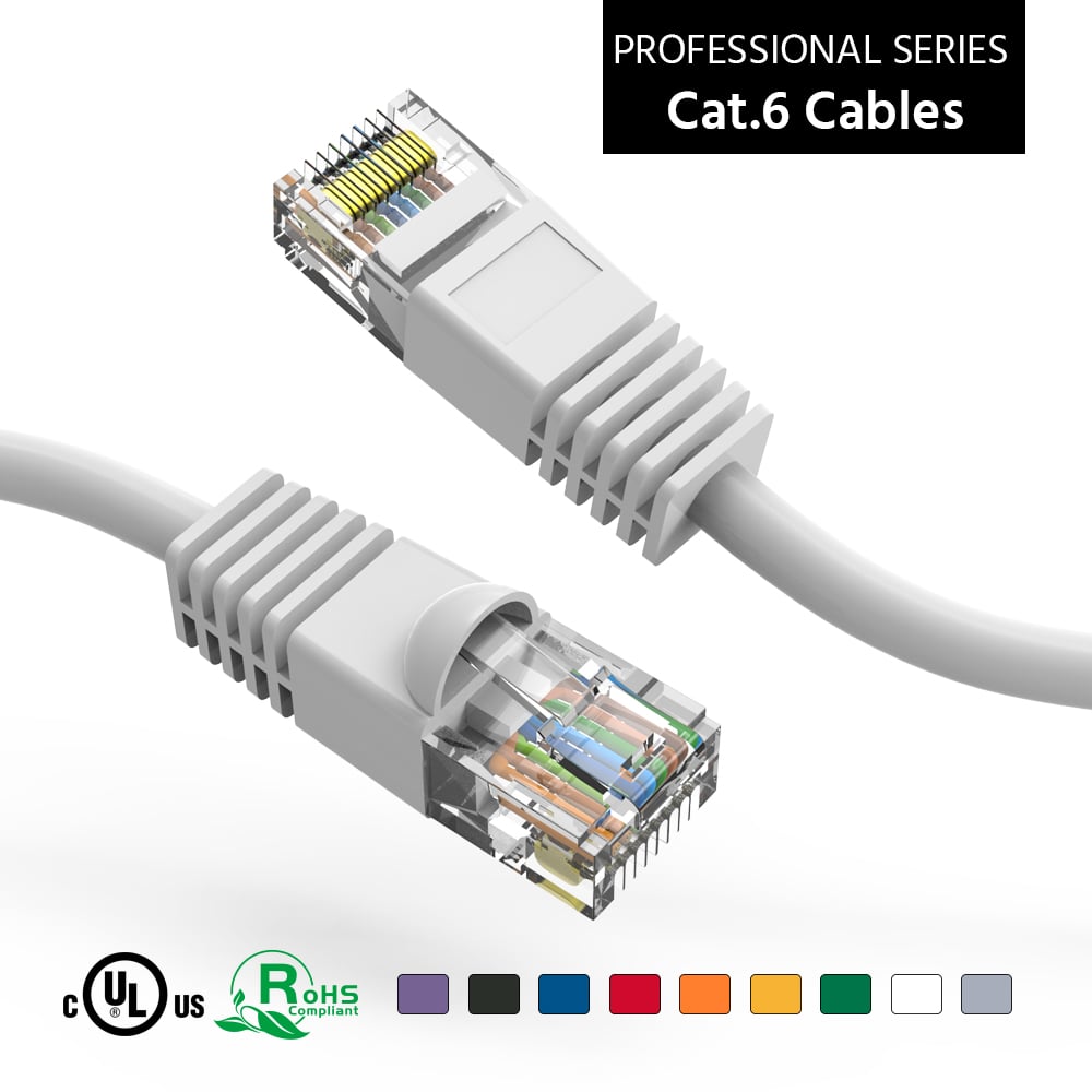 4Ft Cat6 UTP Ethernet Network Booted Cable White